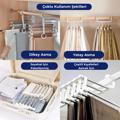 Çok Fonksiyonlu Pantolon Askısı